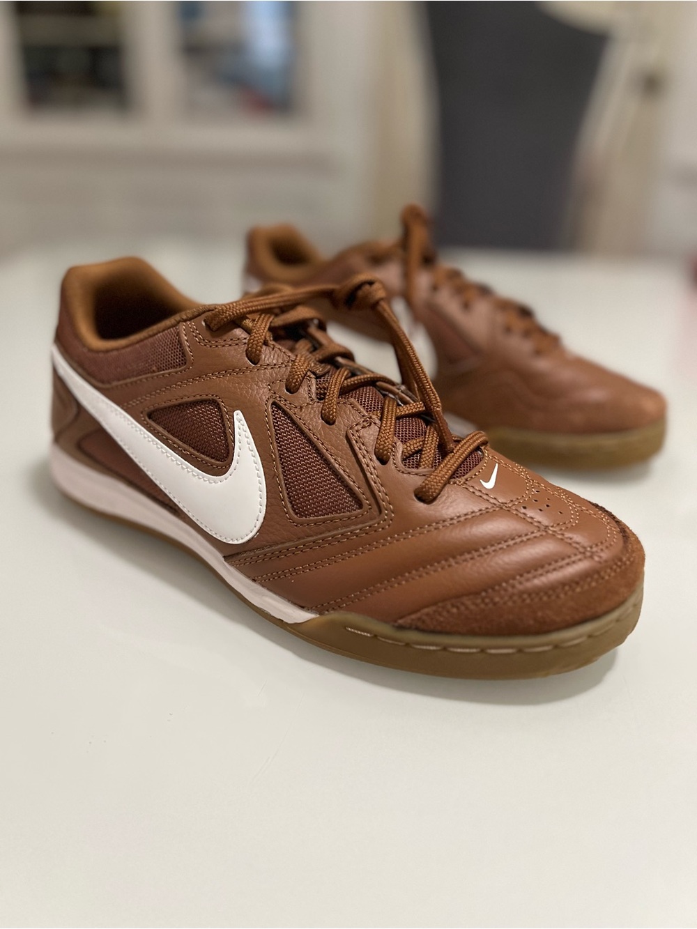 Nike Gato Brown & White Indoor Athletic Soccer Shoes